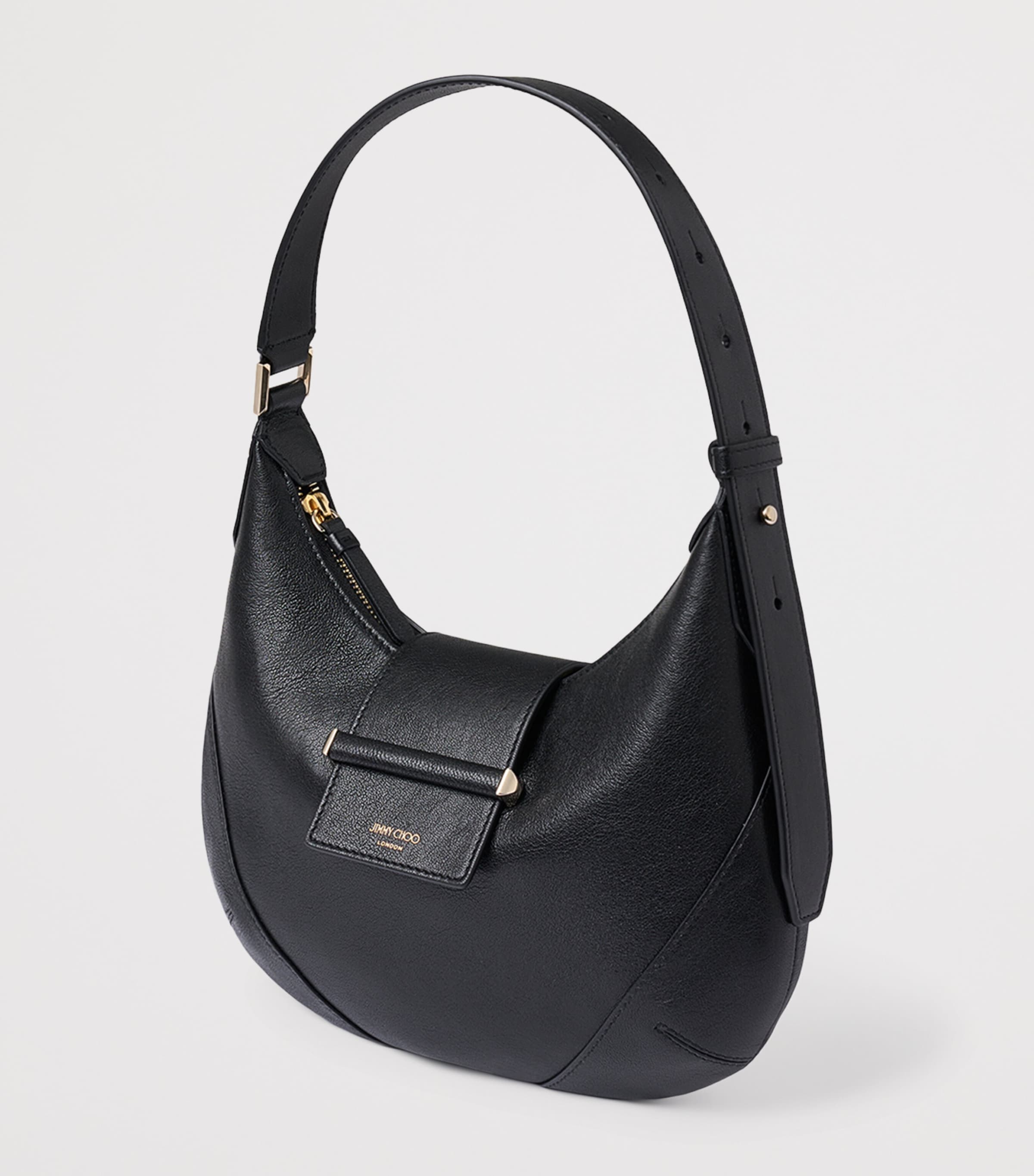 Small Leather Bar Shoulder Bag BLACK/SHINY GOLD Image 2