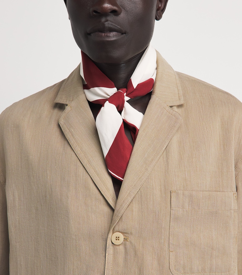 Jacquemus Mens Linen-Blend Boxy Blazer Beige Image 3