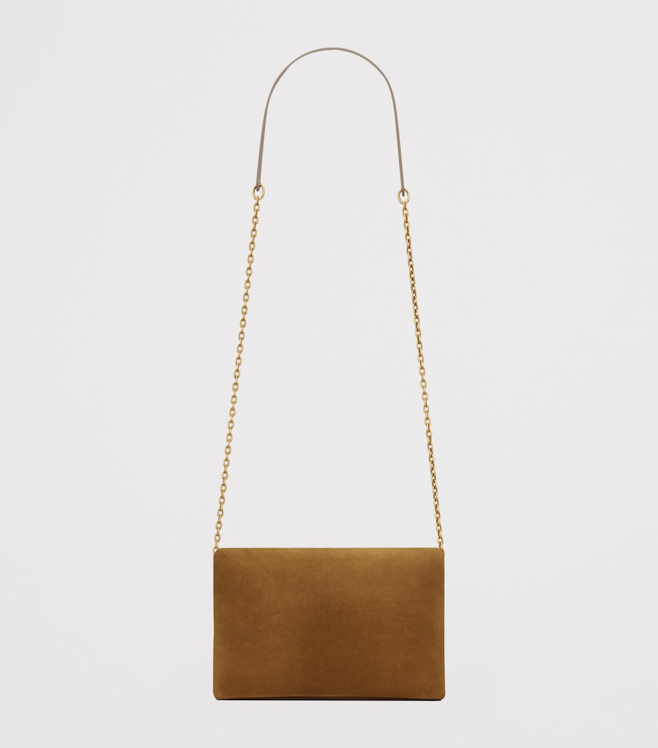 Saint Laurent Small Suede Cassandre Envelope Shoulder Bag Image 3