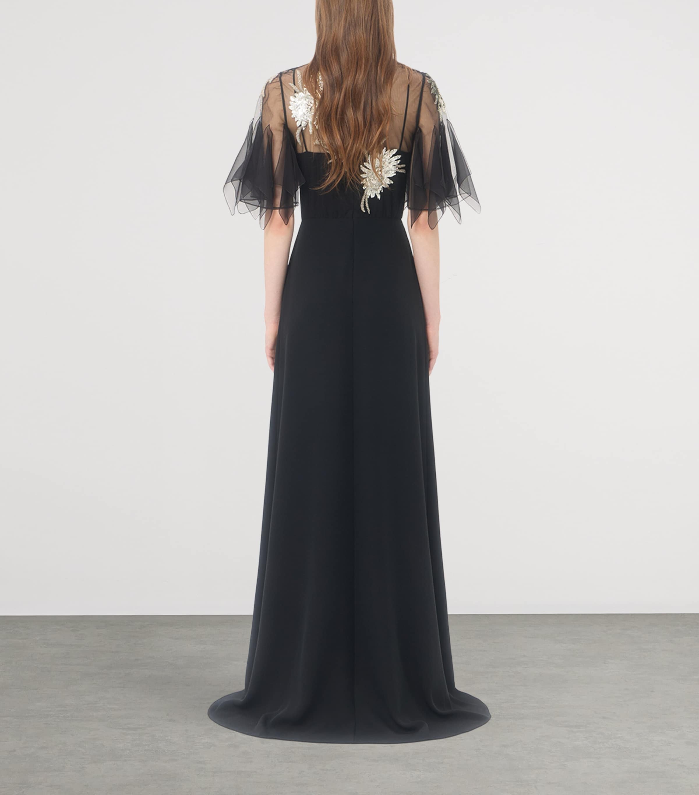 Valentino Womens Embellished Silk Cady Gown Nud Image 4