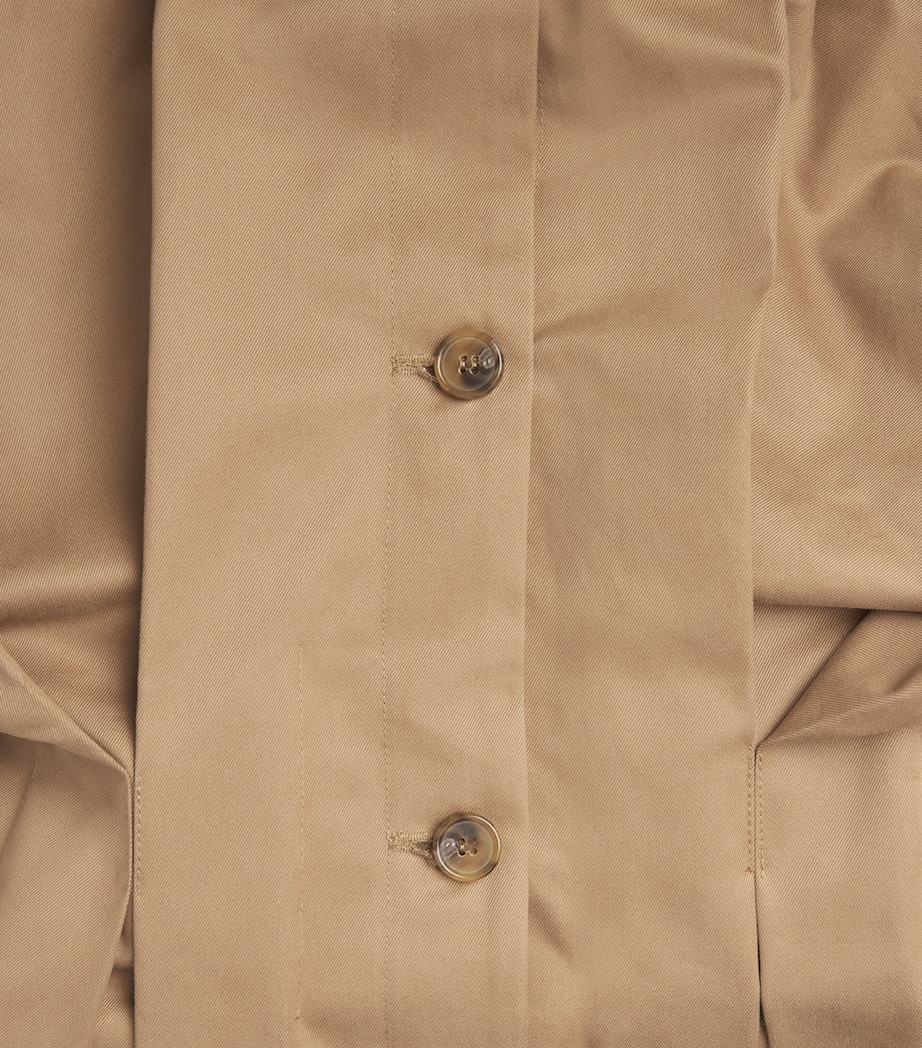 Palmer//Harding Womens Honesty Opens Short Trench Coat Camel Cotton Drill Image 6