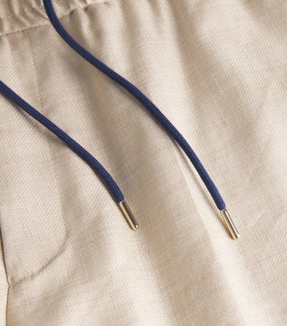 Paul Smith Mens Linen-Wool Straight Trousers Beige Image 5