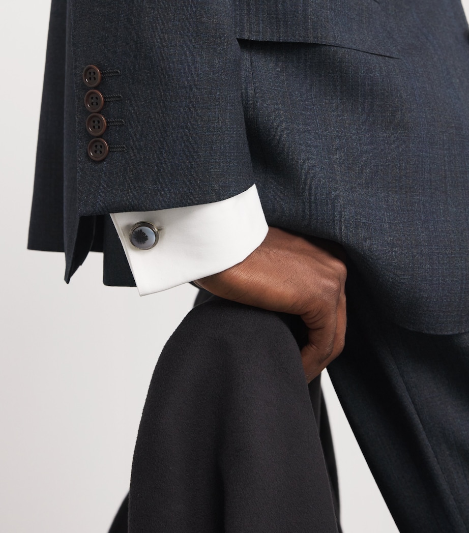 Sterling Silver Dendritic Agate Cufflinks ROSE GOLD Image 5