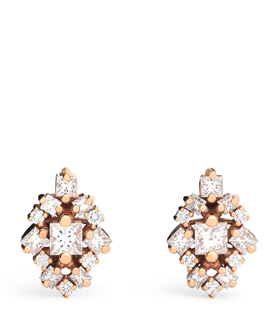 Rose Gold and Diamond La Fantasie Stud Earrings 18K RG/WD Image 1