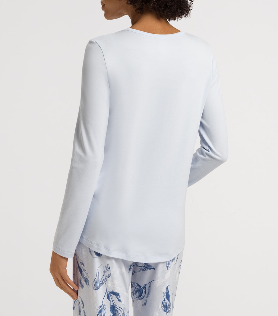 Cotton Long-Sleeve T-Shirt POWDER BLUE Image 4