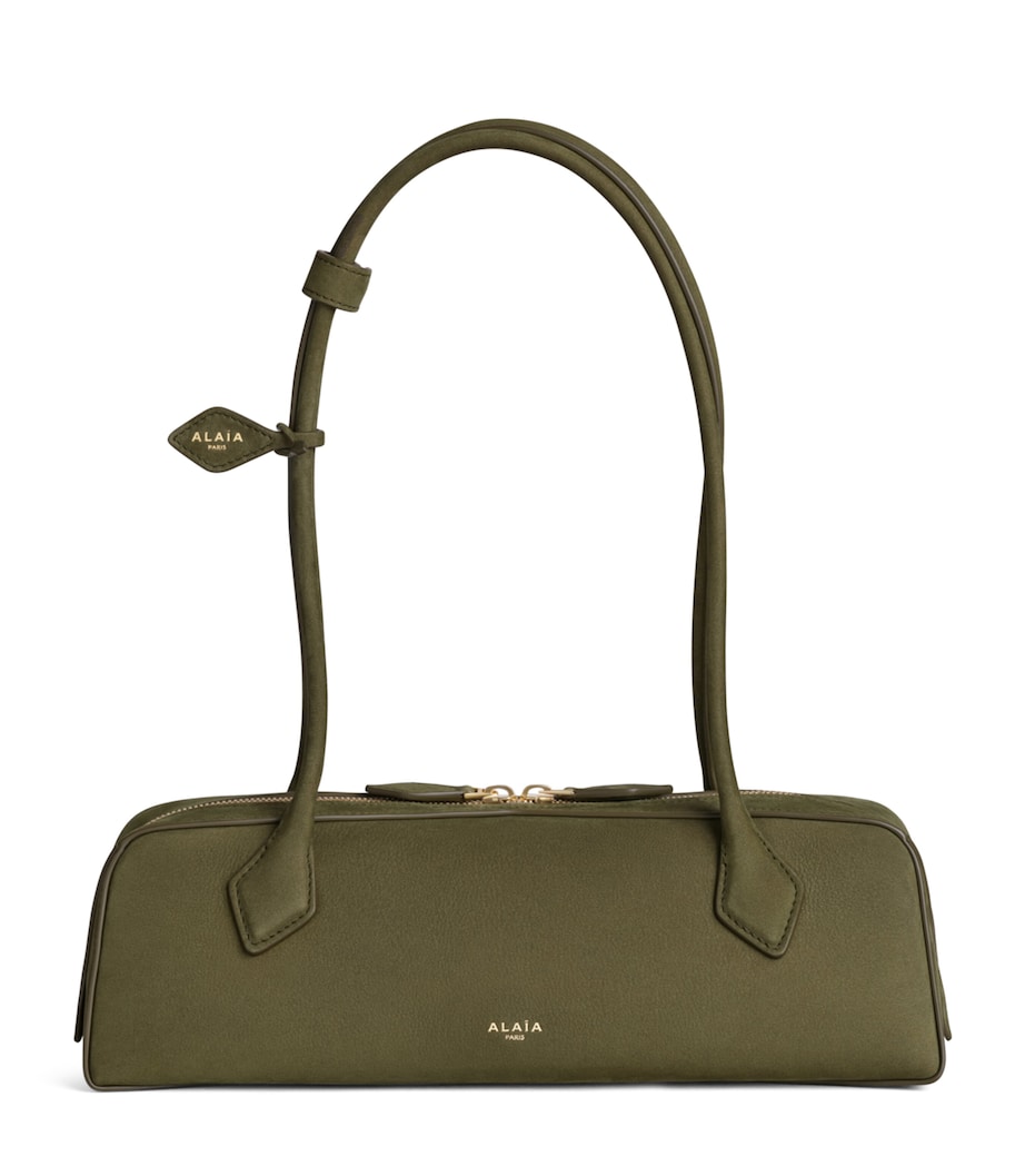 Alaïa Medium Nubuck Le Teckel Shoulder Bag Kaki Image 1