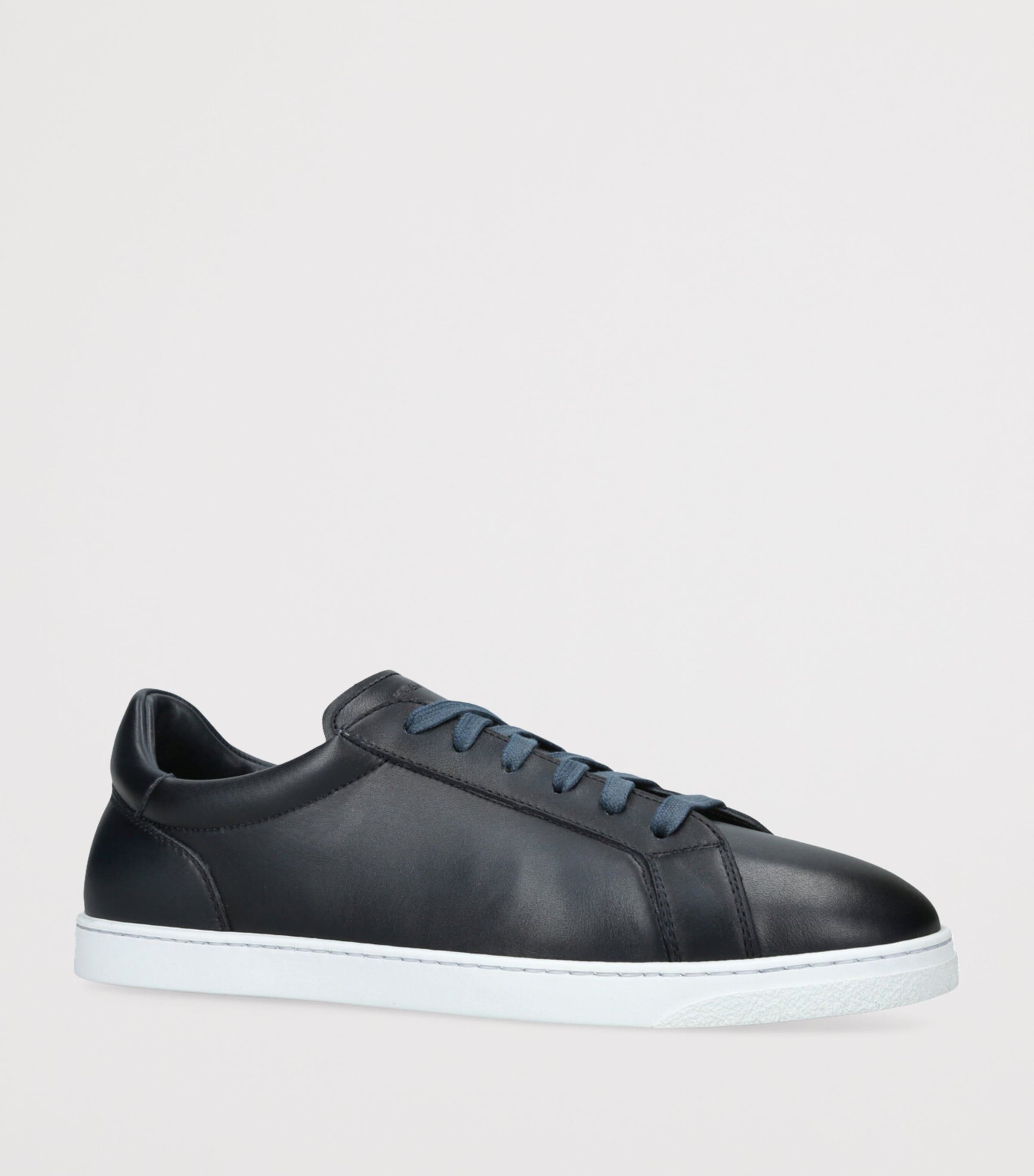 Leather Low-Top Sneakers NAVY Image 3