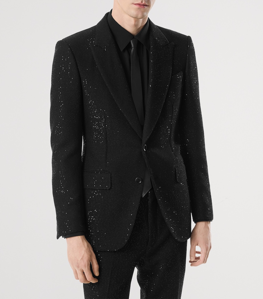 Virgin Wool-Blend Sequinned Blazer NAA Image 4