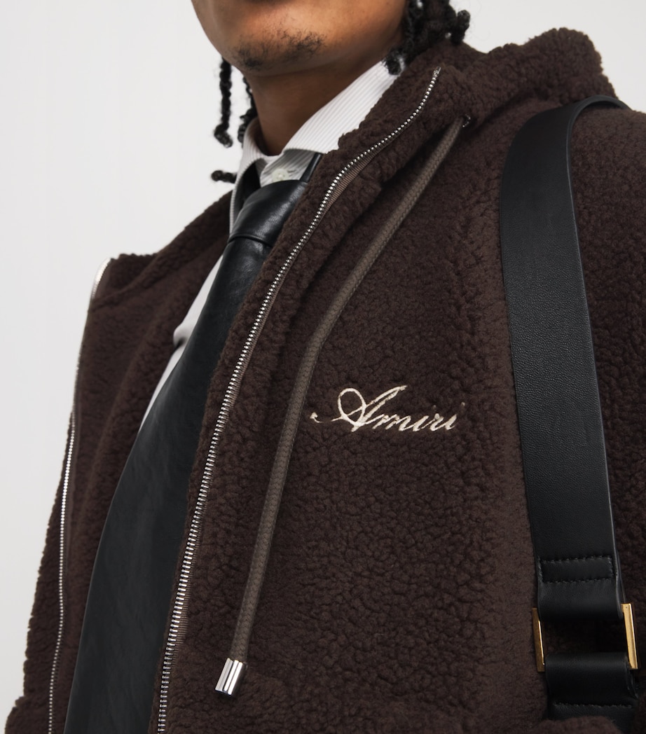 Fleece Bones Hoodie DARK BROWN Image 6