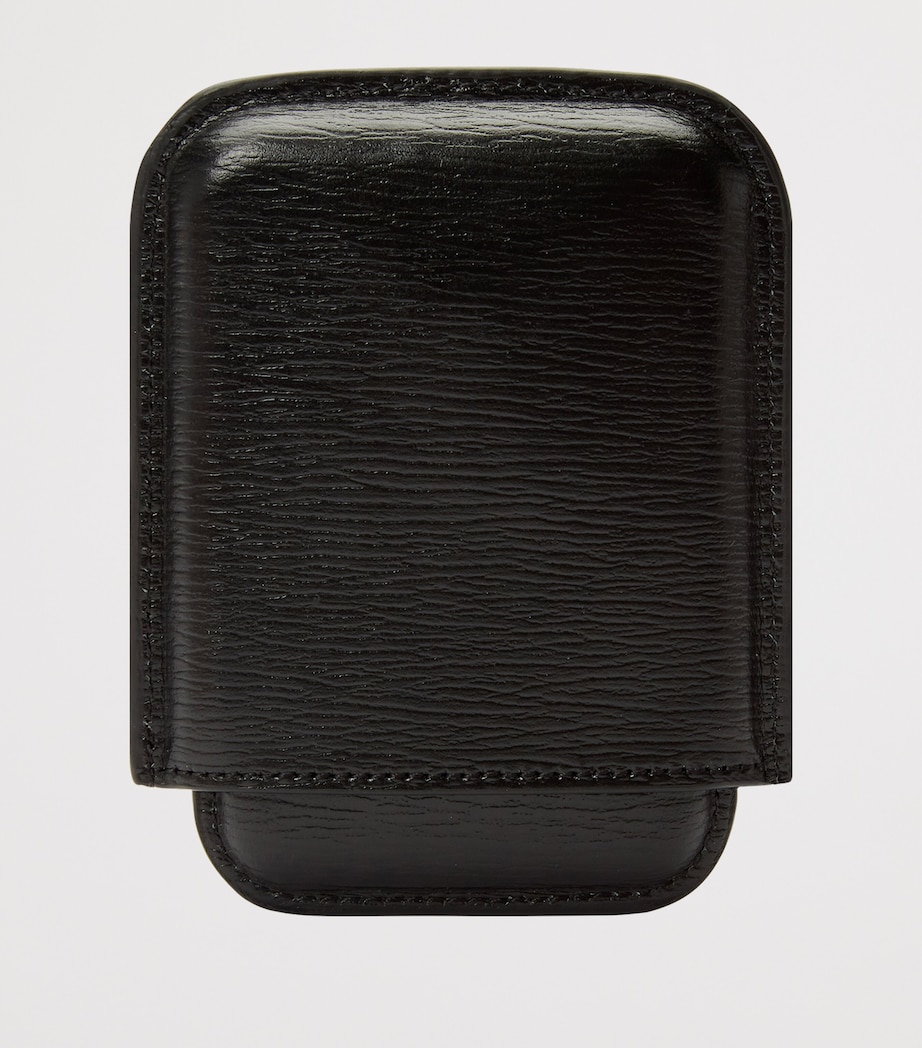 Leather W Moulded Card Holder BLACK Image 3