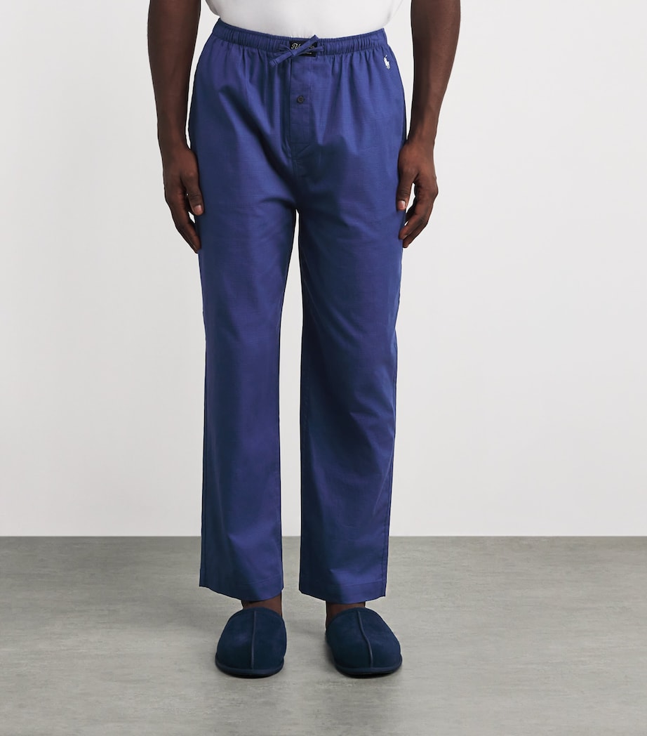 Cotton Check Pyjama Trousers OUTBACK GREEN STRIPE Image 2