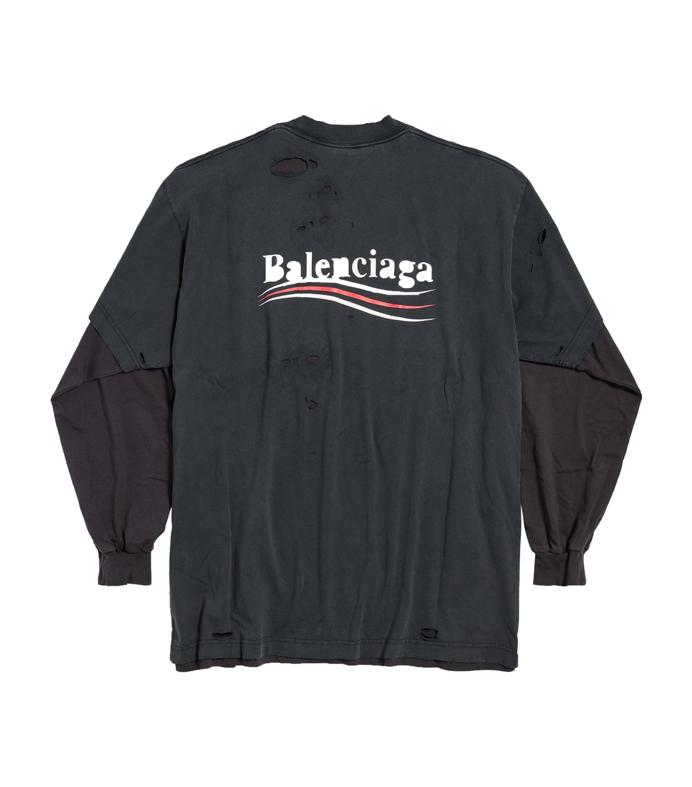 Balenciaga White Cotton Political Campaign Long-Sleeve T