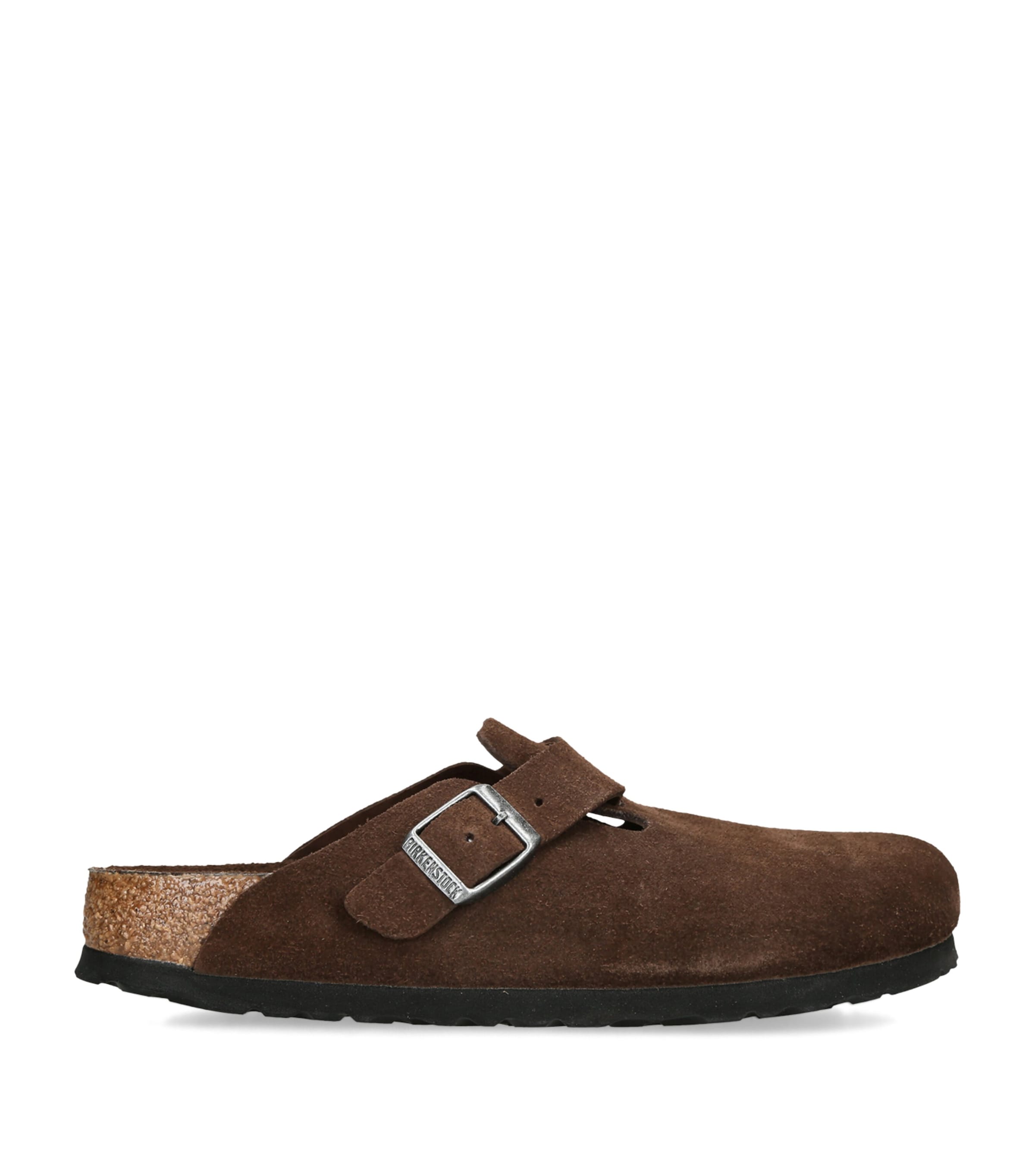 Birkenstock Suede Boston Clogs Brown Image 1