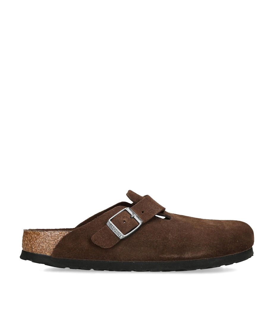 Birkenstock Suede Boston Clogs Brown Image 1