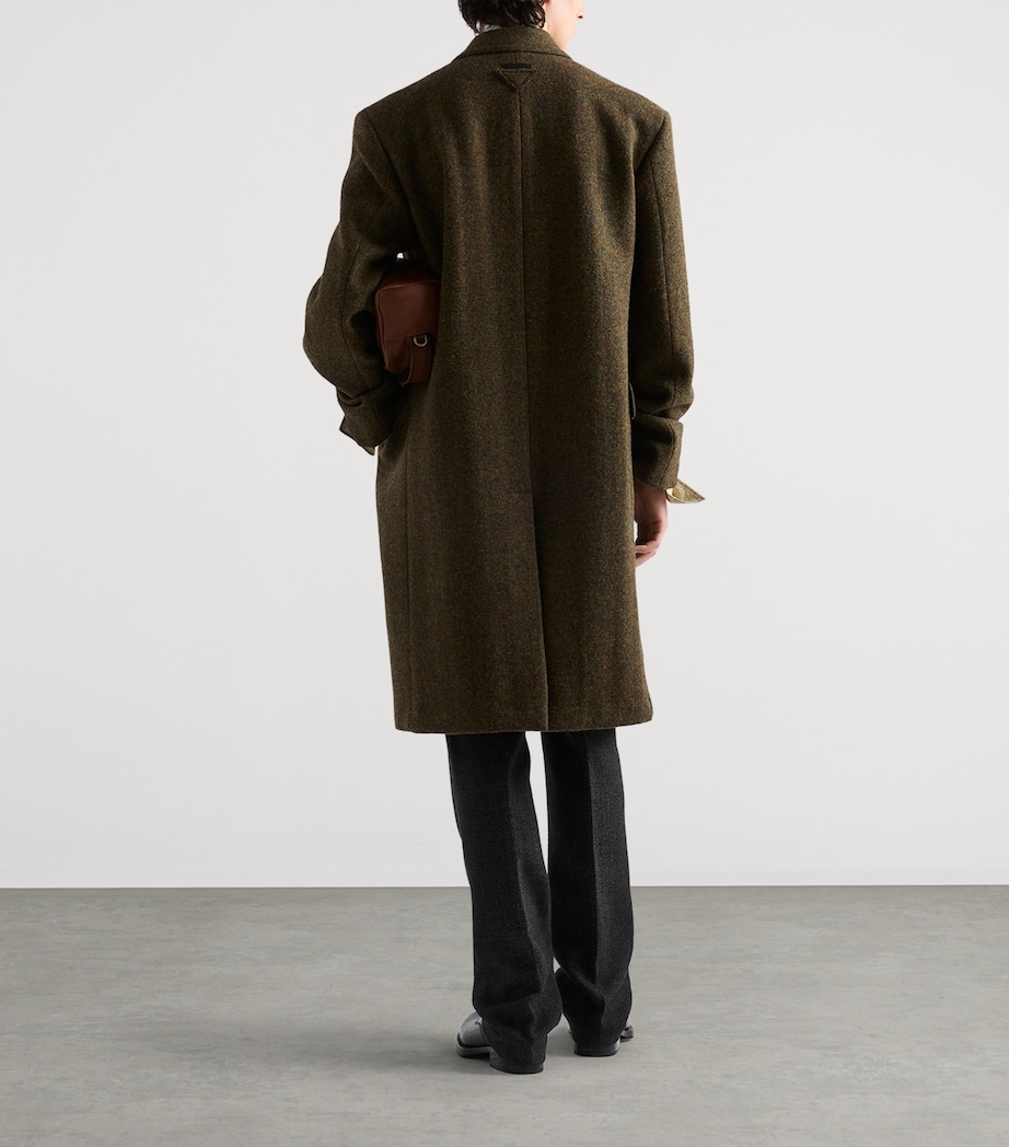 Prada Mens Wool Single-Breasted Coat Green Image 5
