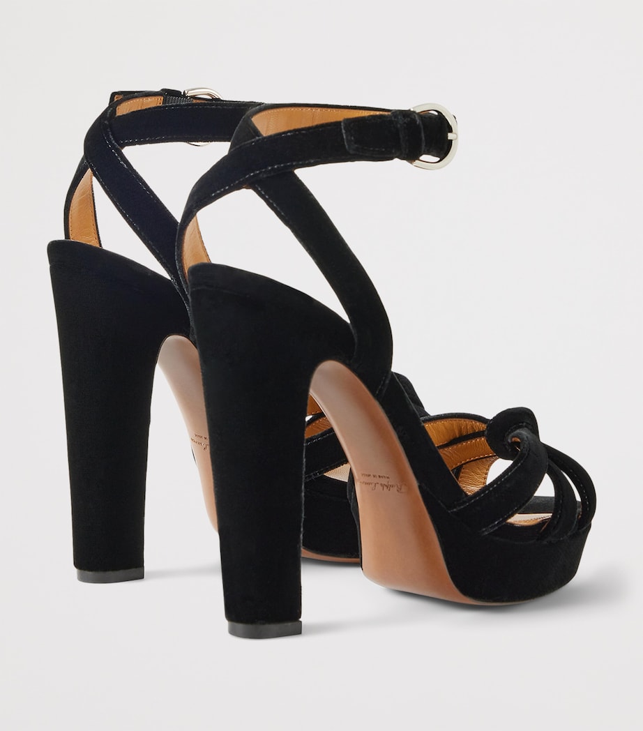 Velvet Arding Platform Sandals 125 BLACK Image 3