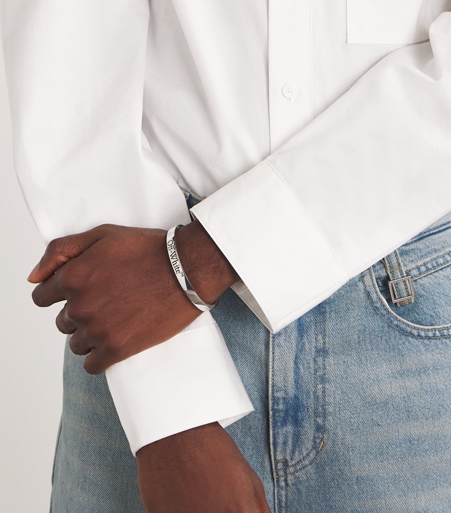 Logo-Engraved Bangle SILVER - BLACK Image 4