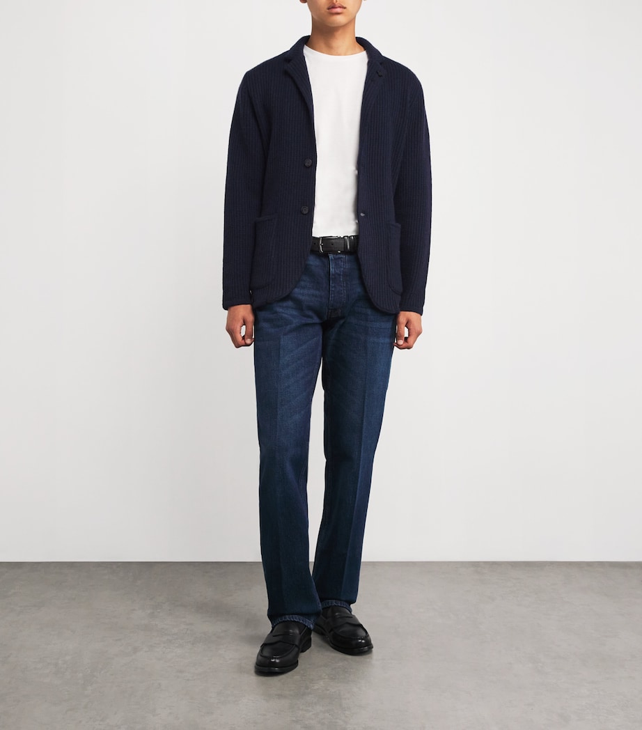 Cashmere Knitted Blazer 850 NAVY Image 2