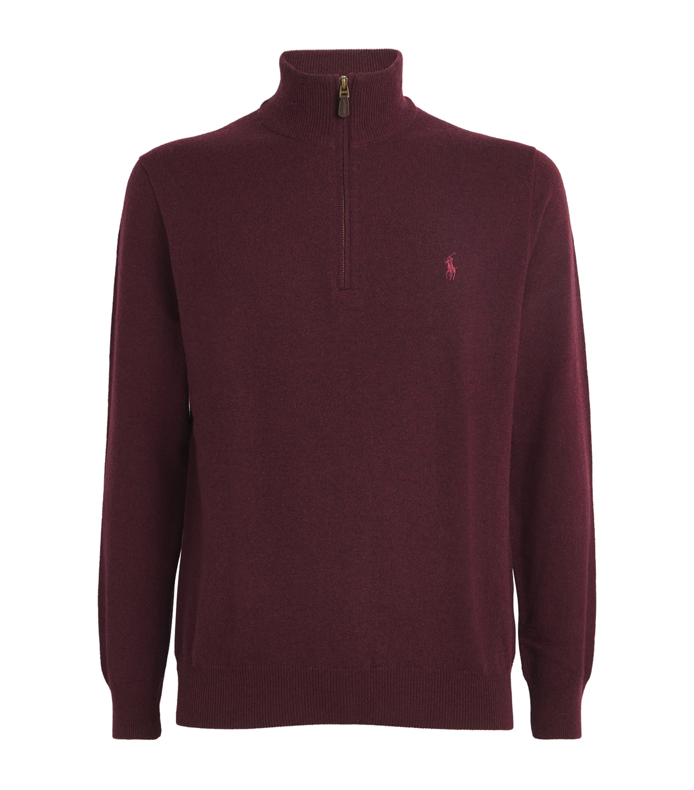 Polo Ralph Lauren Wool Quarter-zip Sweater In Burgundy