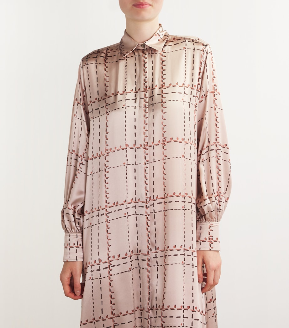 Kiton Womens Silk Belted Maxi Shirt Dress Powder Pink Image 6
