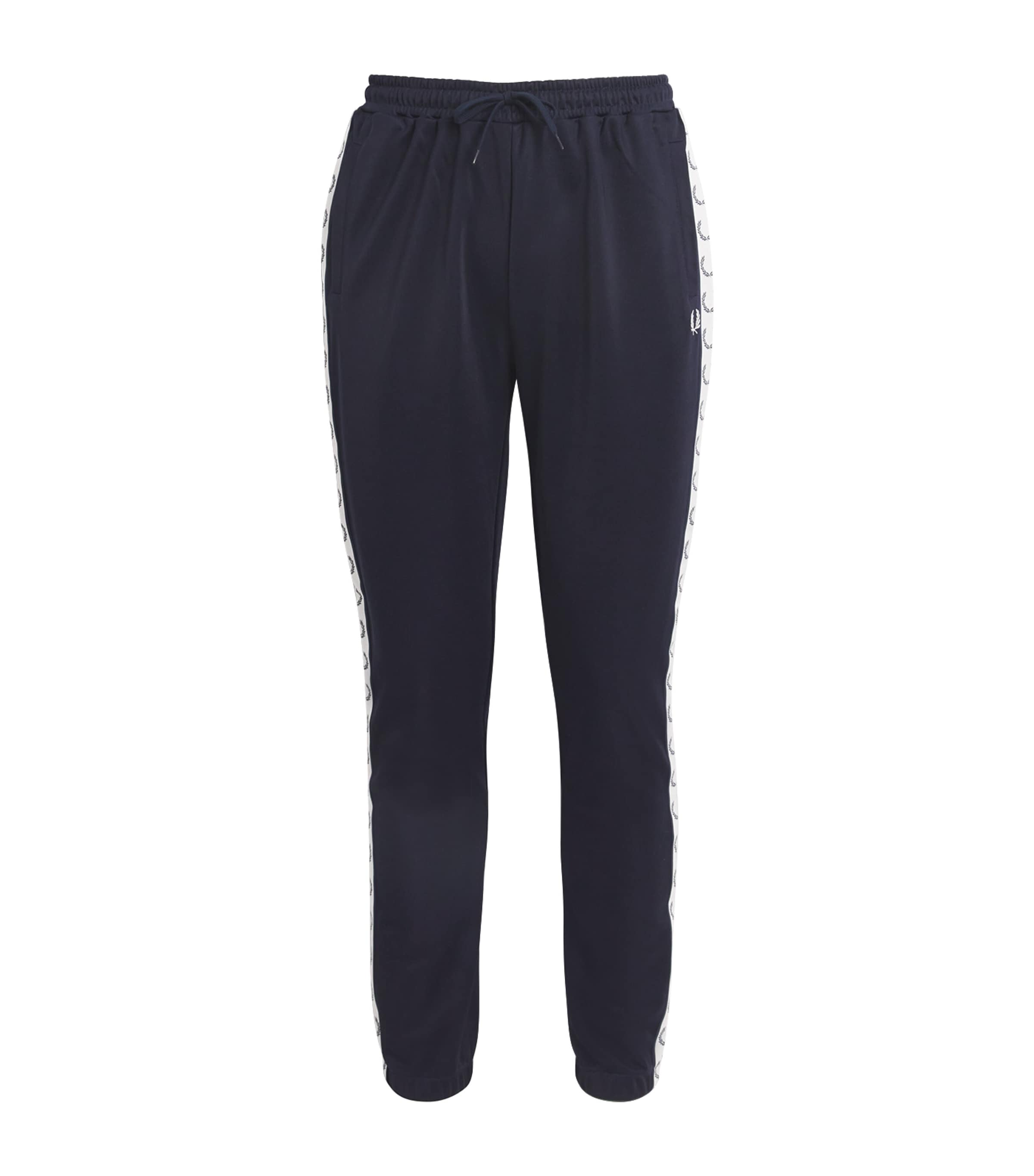 Fred Perry Logo-tape Track Pants In Navy