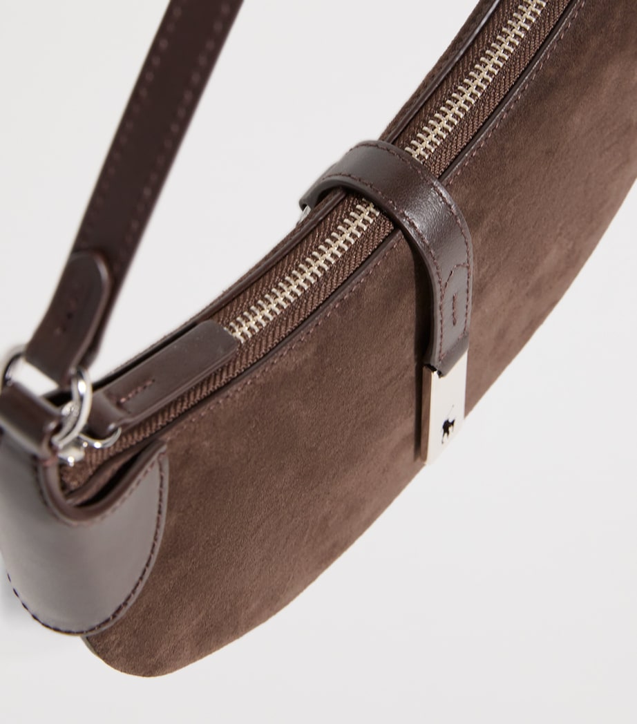 Mini Suede ID Shoulder Bag CHOCOLATE Image 6