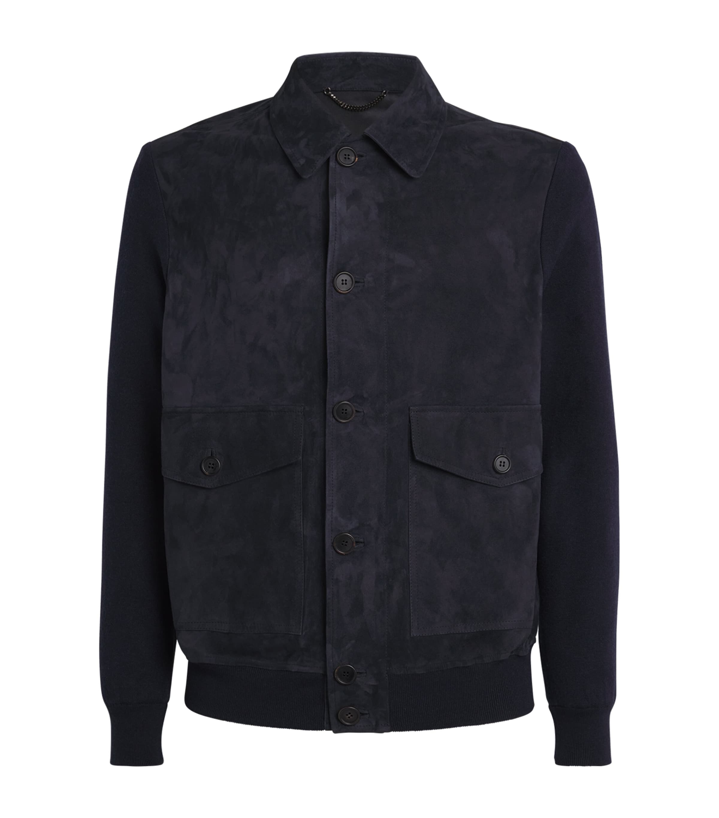 Suede Knit-Sleeve Jacket TP1.7 - NAVY TP1.25 Image 1