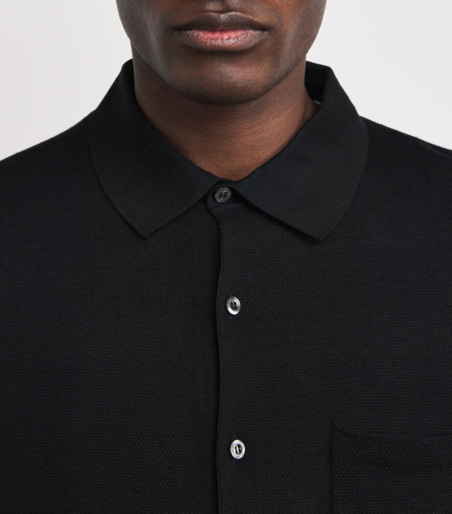 Ralph Lauren Purple Label Mens Silk-Cotton Cardigan Classic Black Image 6
