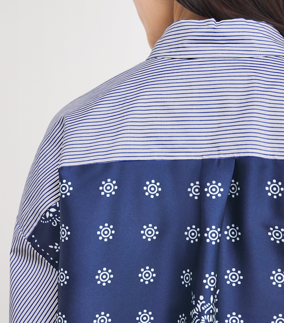 Cotton Cropped Shirt NAVY Image 6