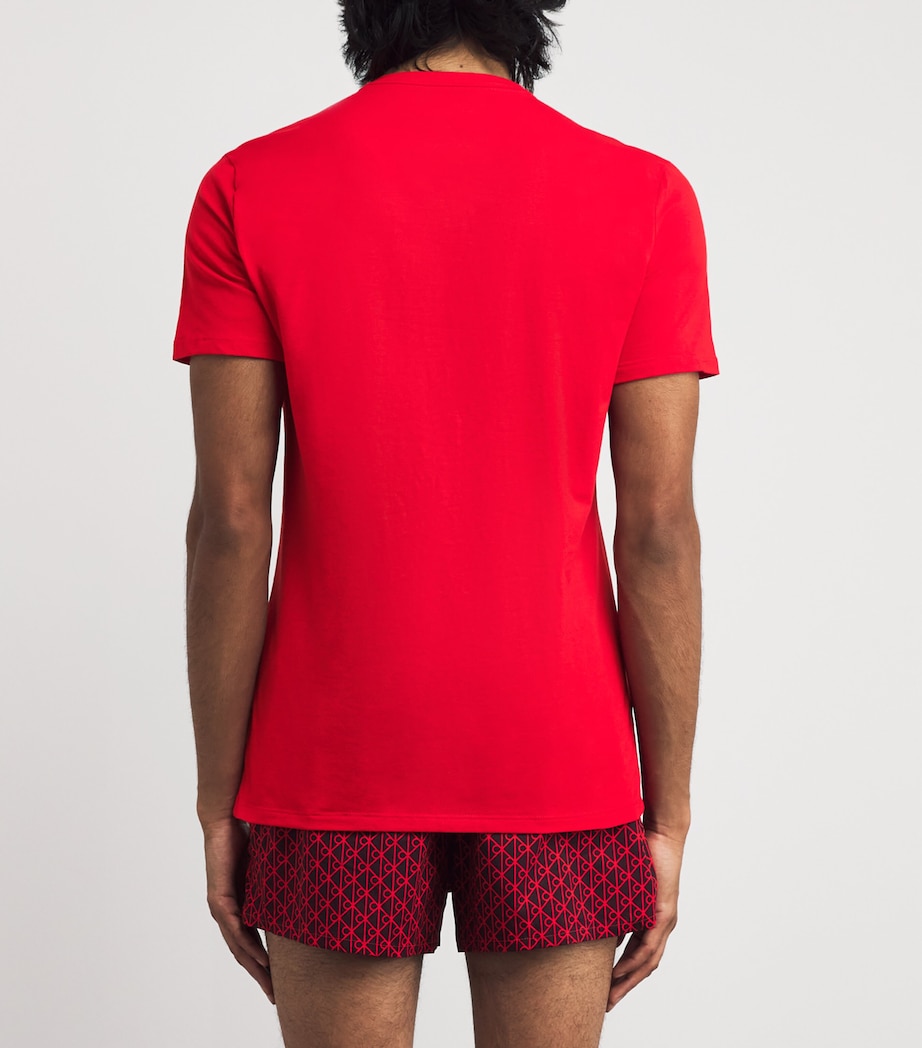 Stretch-Cotton Slim T-Shirt (Pack of 3) 0JMBLACK/ADRENALINE Image 3