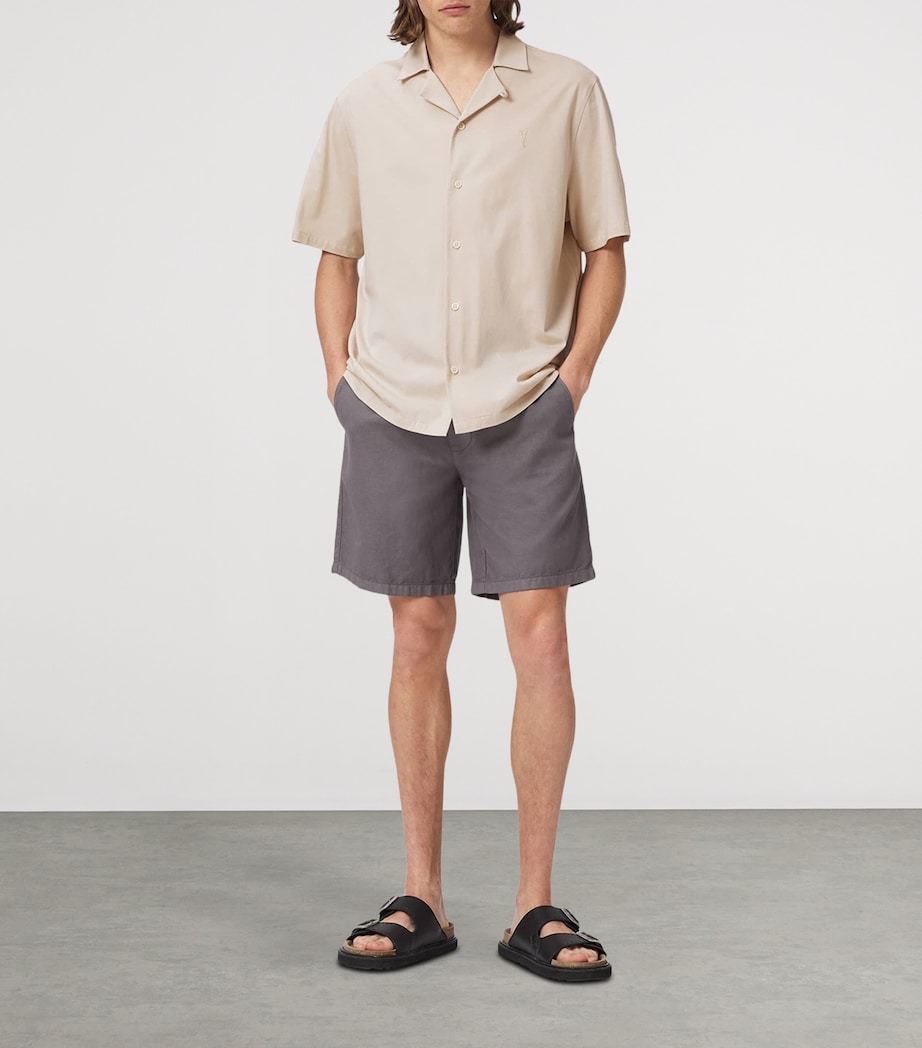 AllSaints Mens Organic Cotton Hudson Shirt Birch White Image 2