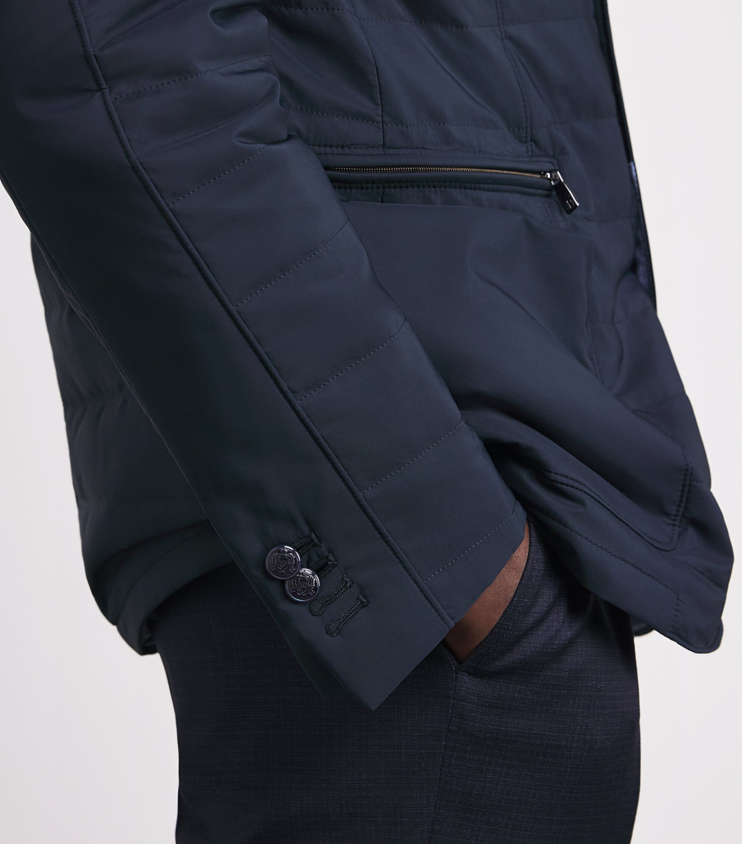 Technical Hybrid Blazer Jacket 001 NAVY BLUE Image 6