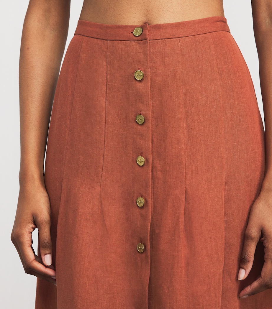 Linen Coin-Detail Maxi Skirt HARISSA Image 6