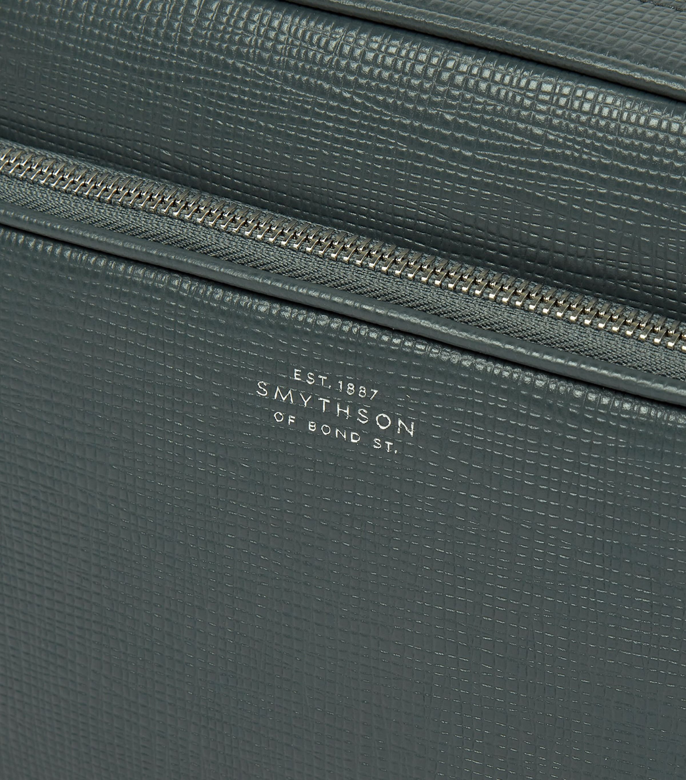 Smythson Leather Panama Cross-Body Bag Slate Green Image 5