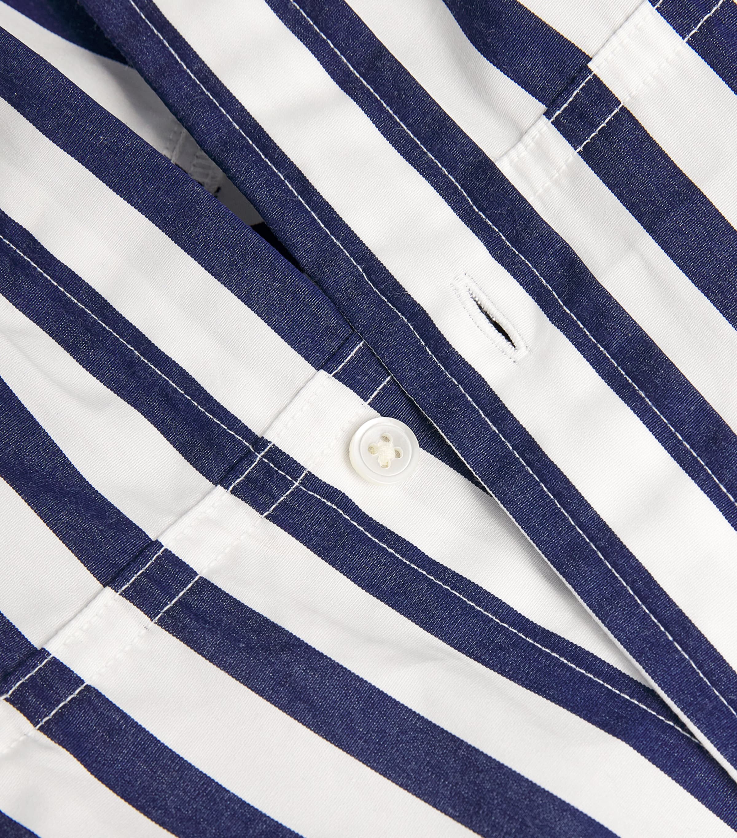 Stripe Polo Pony Mini Shirt Dress 970A NVY/W Image 5