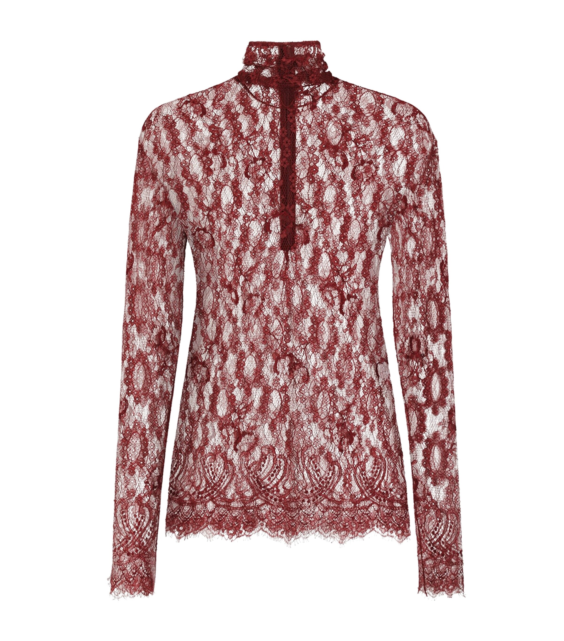 Dolce&Gabbana Womens Chantilly Lace Top Bord Image 1
