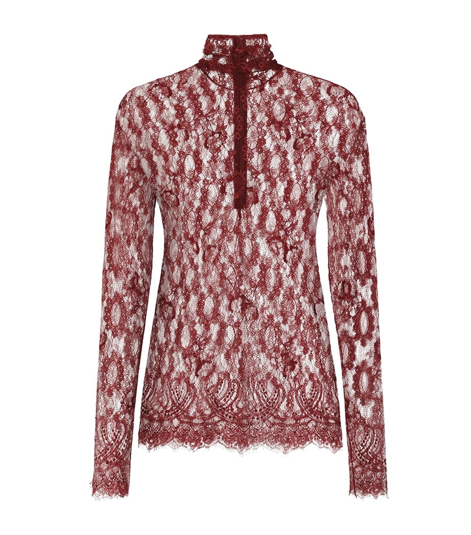 Dolce&Gabbana Womens Chantilly Lace Top Bord Image 1