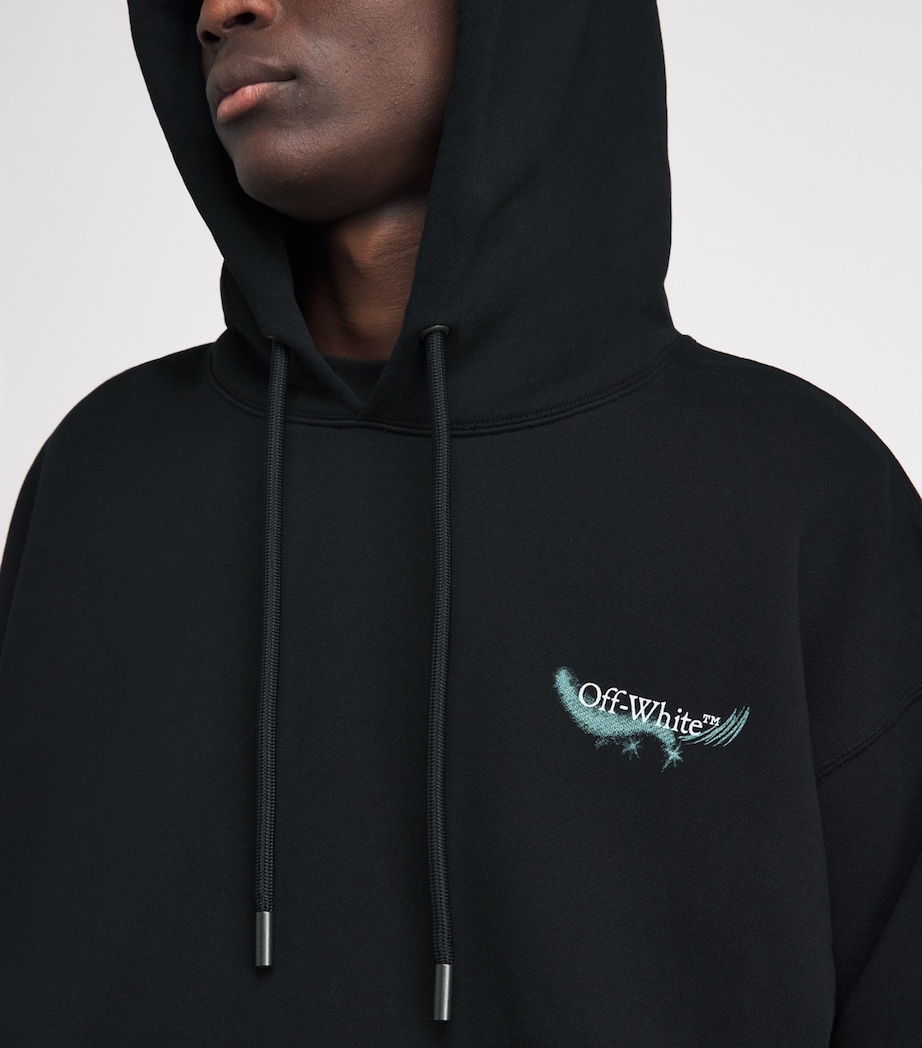 Off-White Mens Cotton Moon Arrows Hoodie Black Image 3