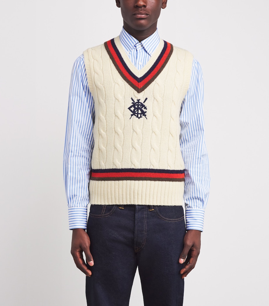 Wool-Blend Cricket Sweater Vest NATURAL Image 3