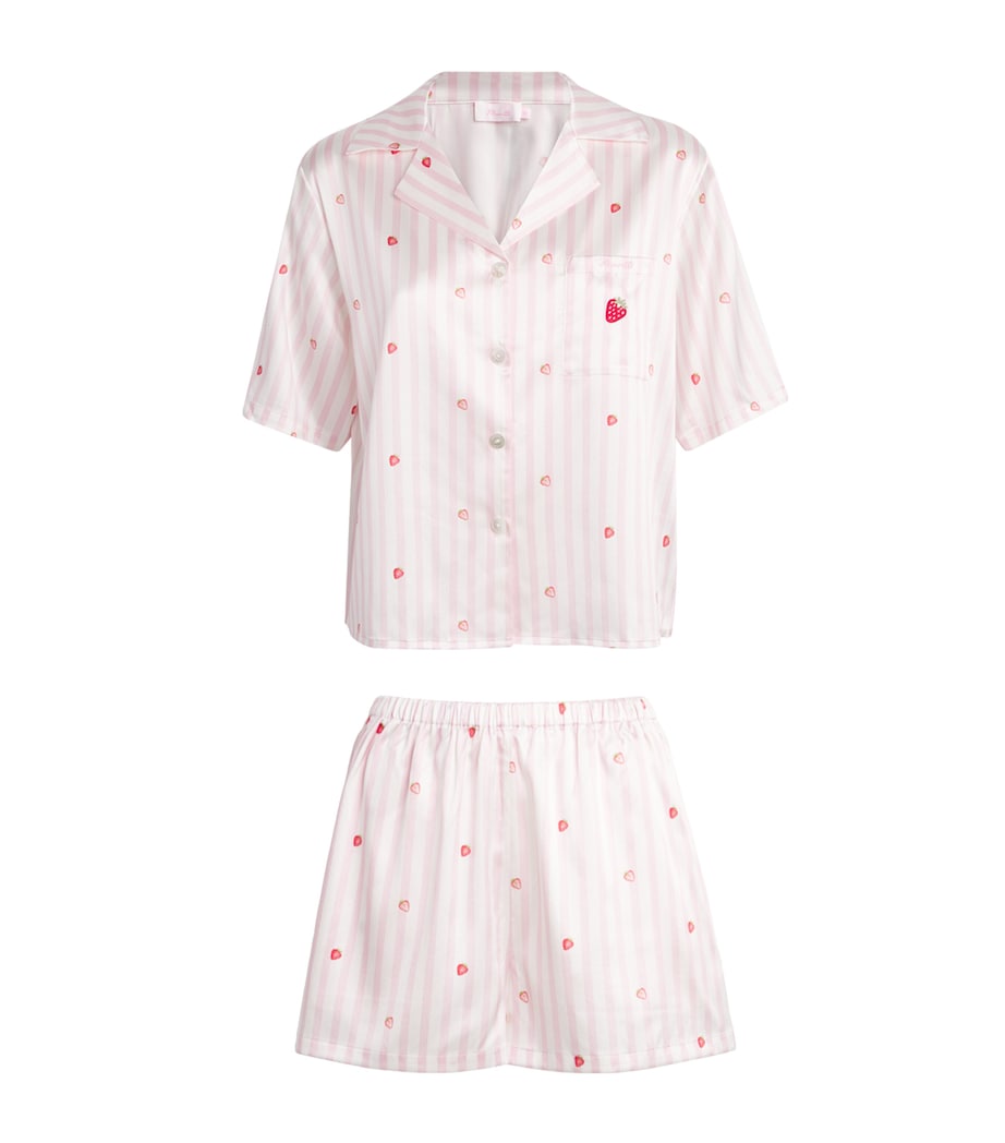 MANITO Womens Summer Fruits Short Pyjama Set Strawberry Pink Image 1