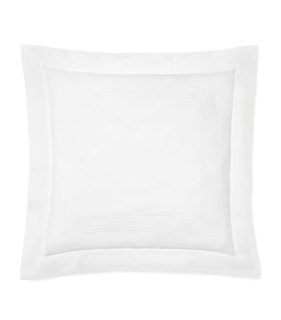 Pratesi Silk-Cotton Impero Square Pillowcase (65cm x 65cm) White/white Image 1