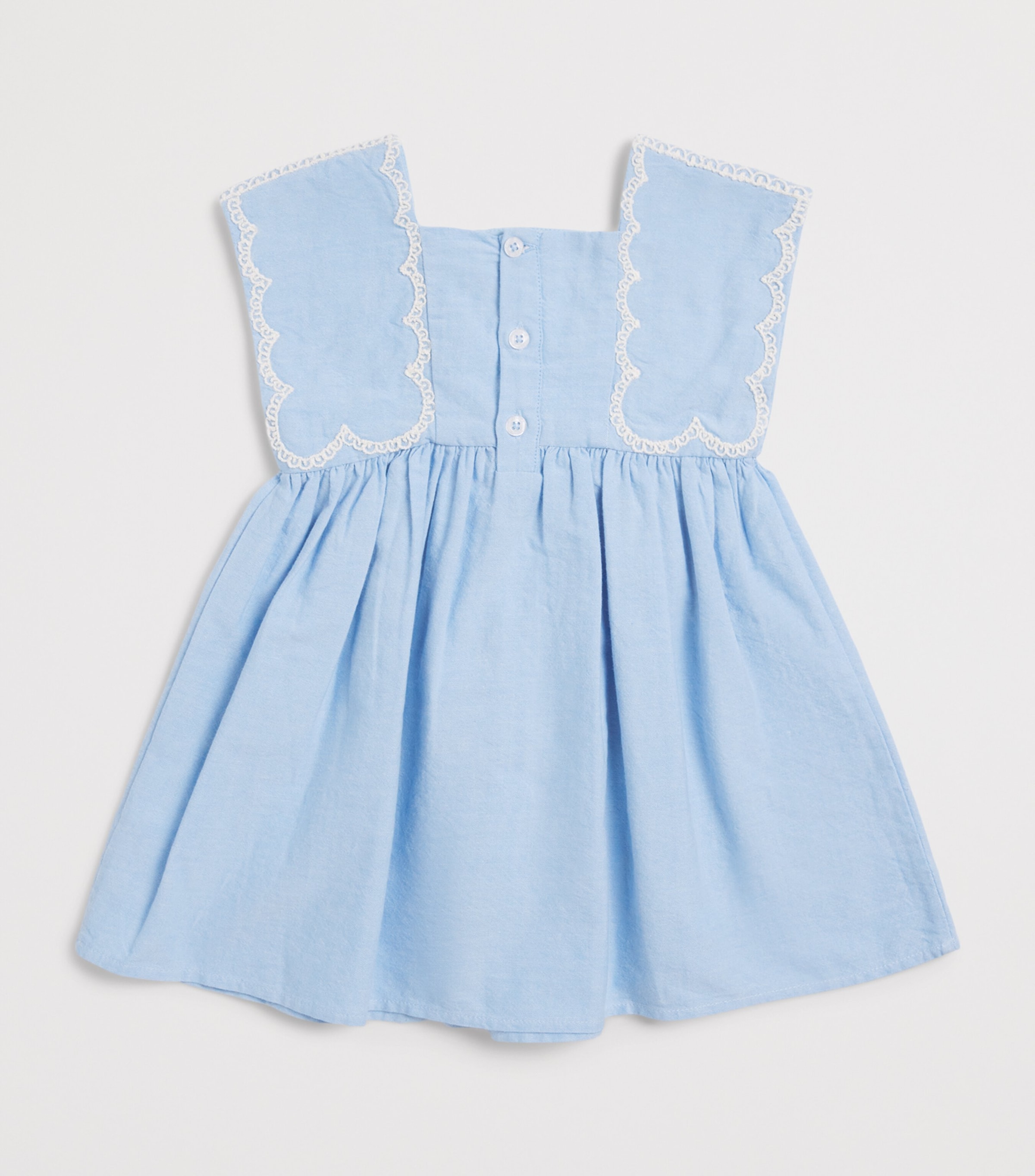 Louise Misha Organic Cotton Briska Dress (2-10 Years) Oxford Blue Image 2