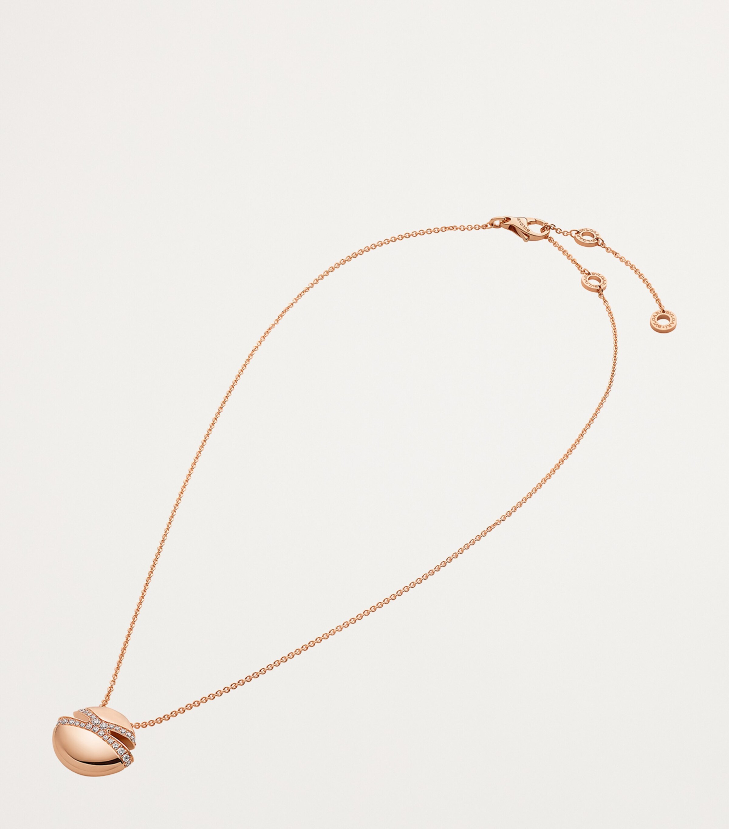 Rose Gold and Diamond Cabochon Necklace PINK GOLD Image 4