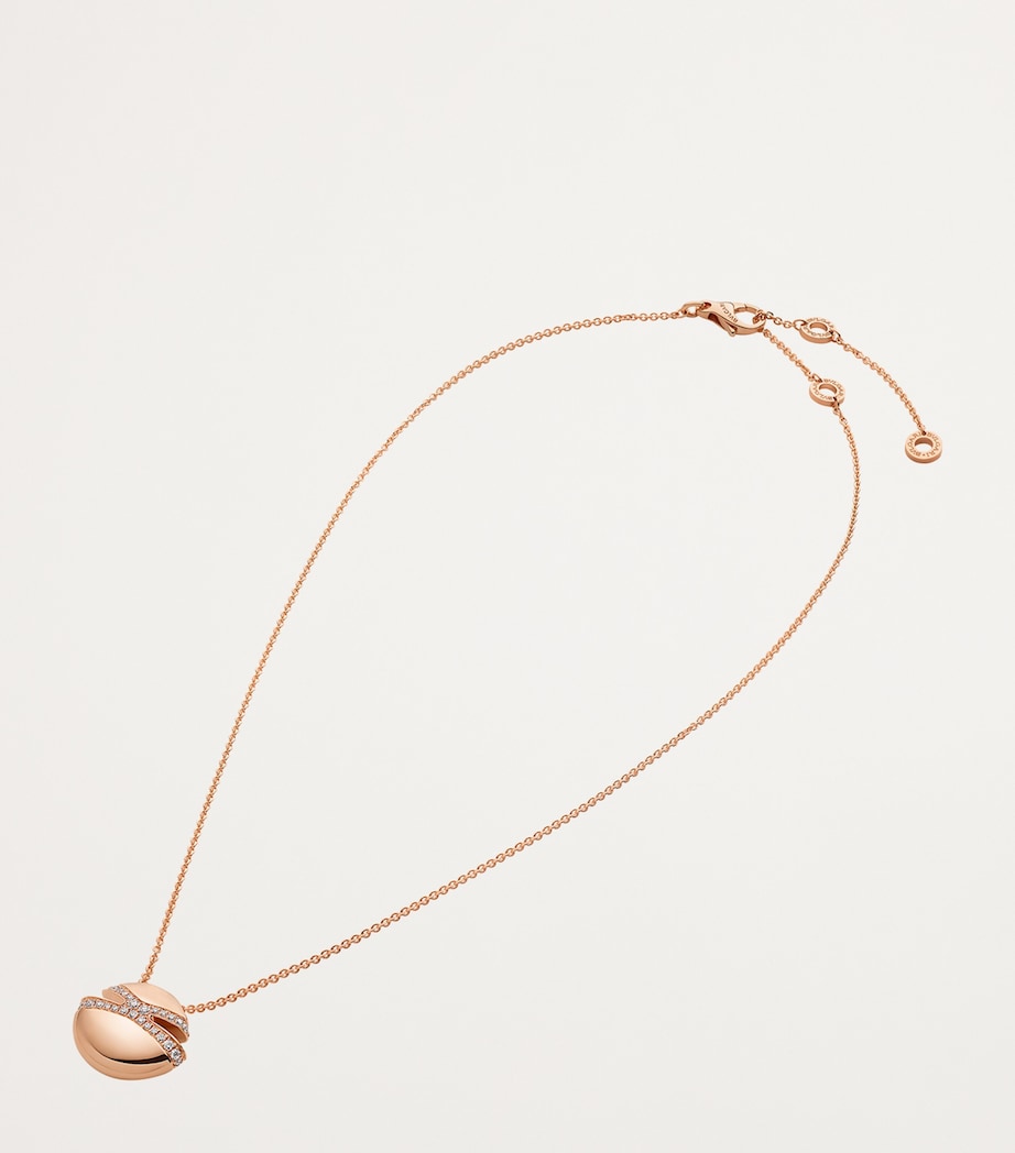 Rose Gold and Diamond Cabochon Necklace PINK GOLD Image 4