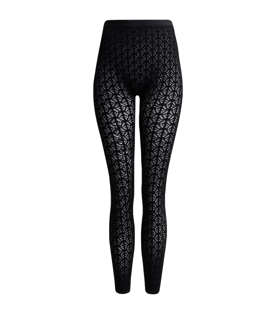 Alaïa Womens Lace Leggings Noir Alaia Image 1