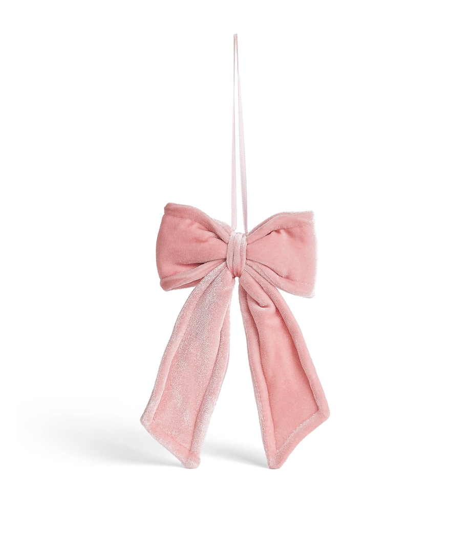 Luxury Garland Mini Velvet Bow Tree Decoration Blush Pink Image 1