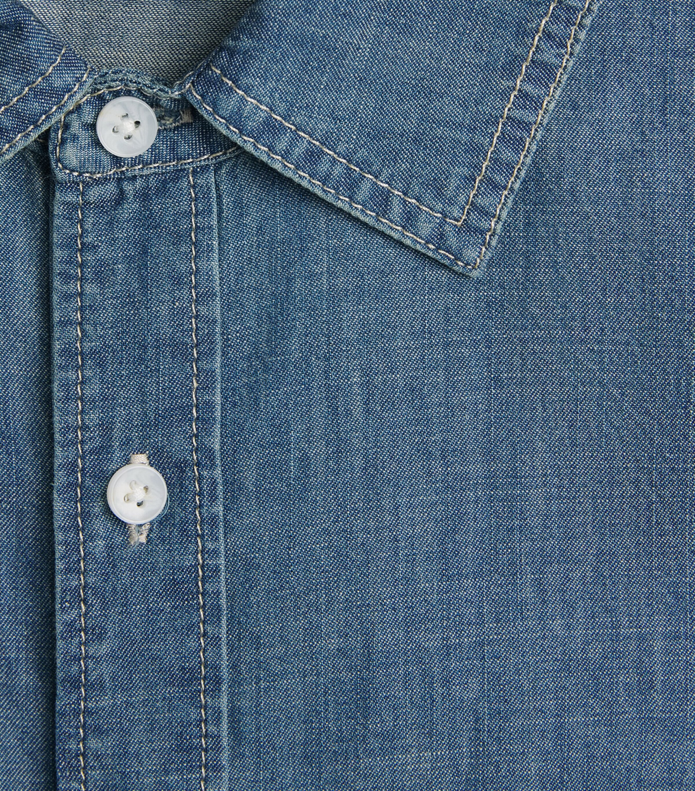 PAIGE Mens Denim Short-Sleeve Soliman Shirt Chandler Image 6