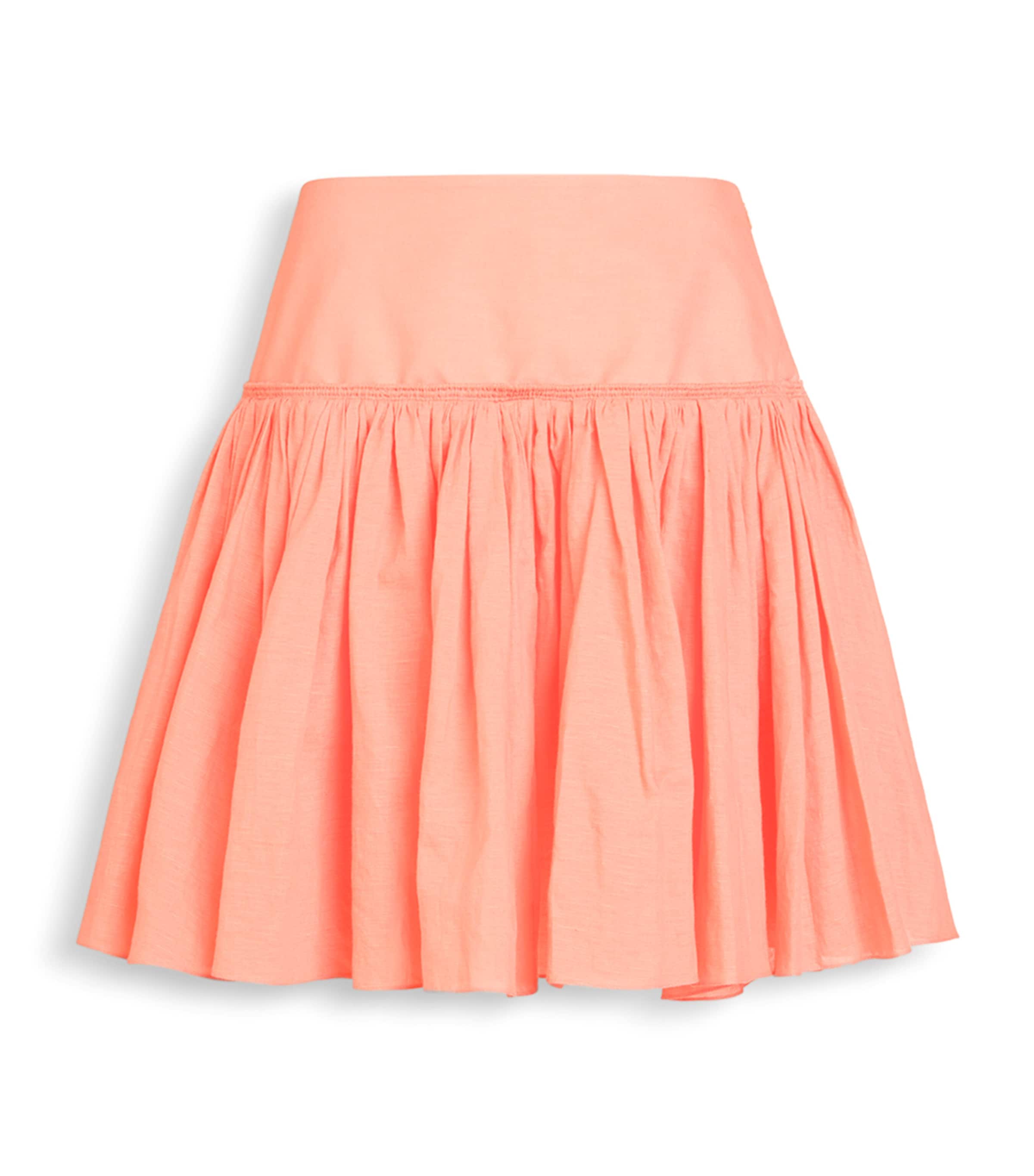 Alaïa Womens Cotton-Linen Basque Mini Skirt Coral Image 1