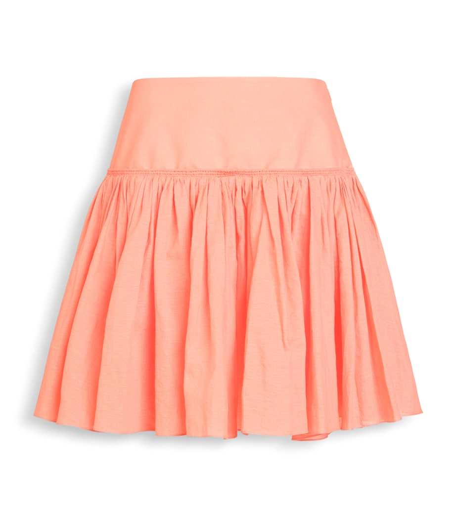 Alaïa Womens Cotton-Linen Basque Mini Skirt Coral Image 1