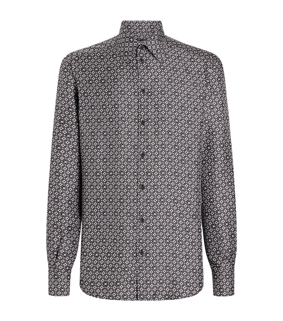 Silk Printed Shirt HN5KD-NERO Image 1